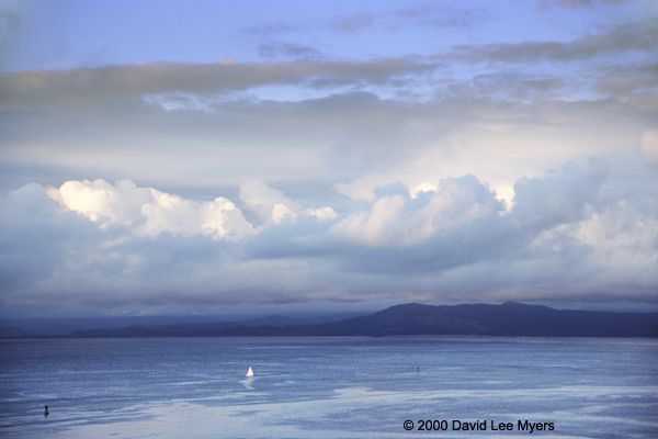 Sailboat on the Columbia River, at Astoria, Oregon.